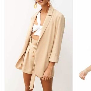 Paper bag shorts and blazer SET